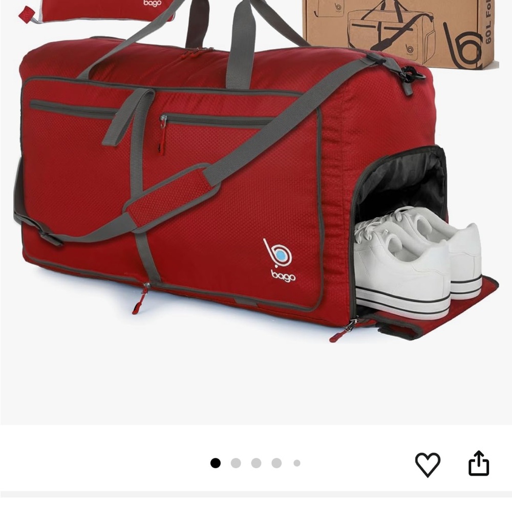 Set of OSPREY Porter 46 Travel Backpack (Diablo Red) & Bago 60L Foldable Duffle - Picture 12 of 15